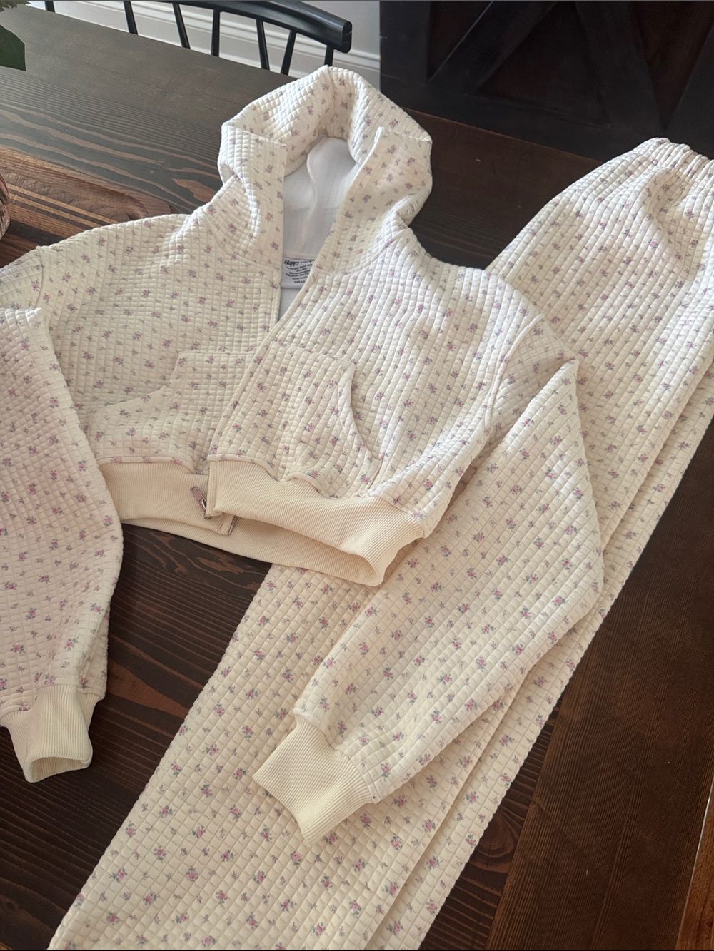 Happy Camp3r Cream Quilted Hoodie - Small / Large